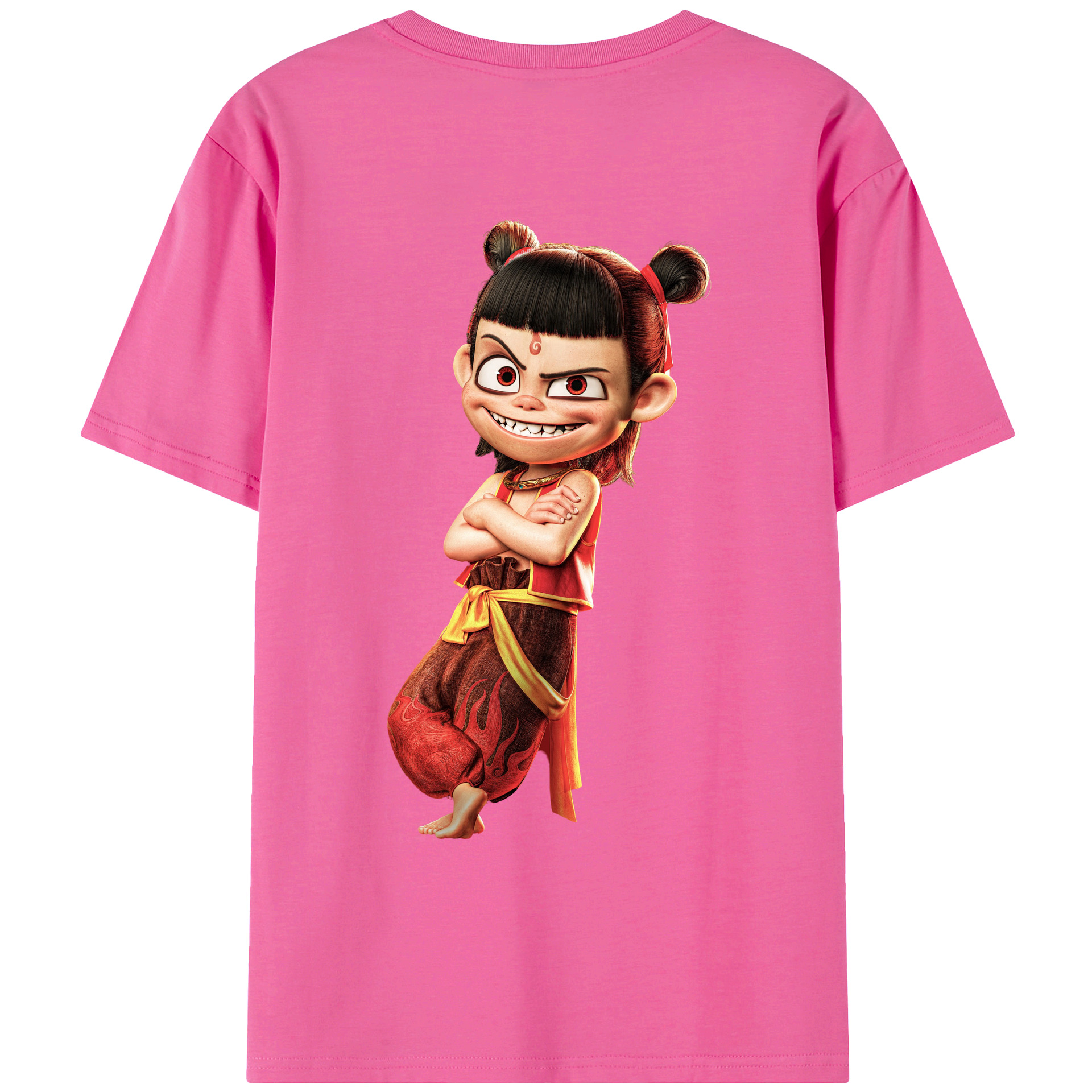 （画像用） Ne Zha 2 ナタ 魔童の大暴れ レディース半袖Tシャツ(バックプリント)